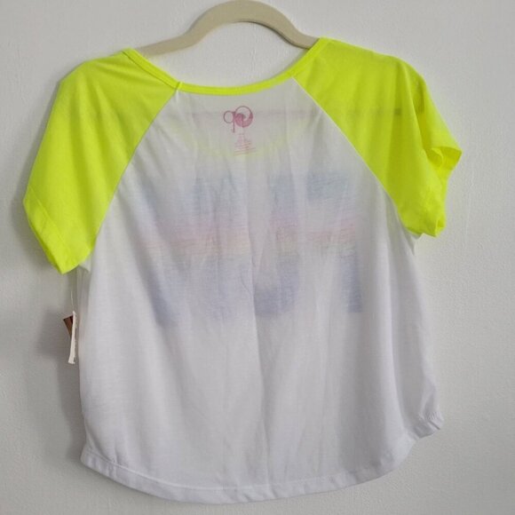 Fun Printed Summer Cropped T-shirt Women Junior Size 7/9 - Picture 2 of 6